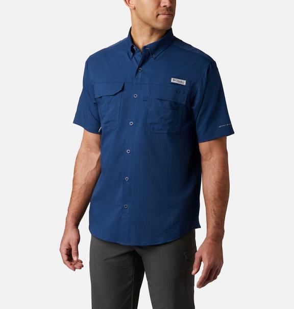 Columbia PFG Blood and Guts III Shirts Blue For Men's NZ89324 New Zealand